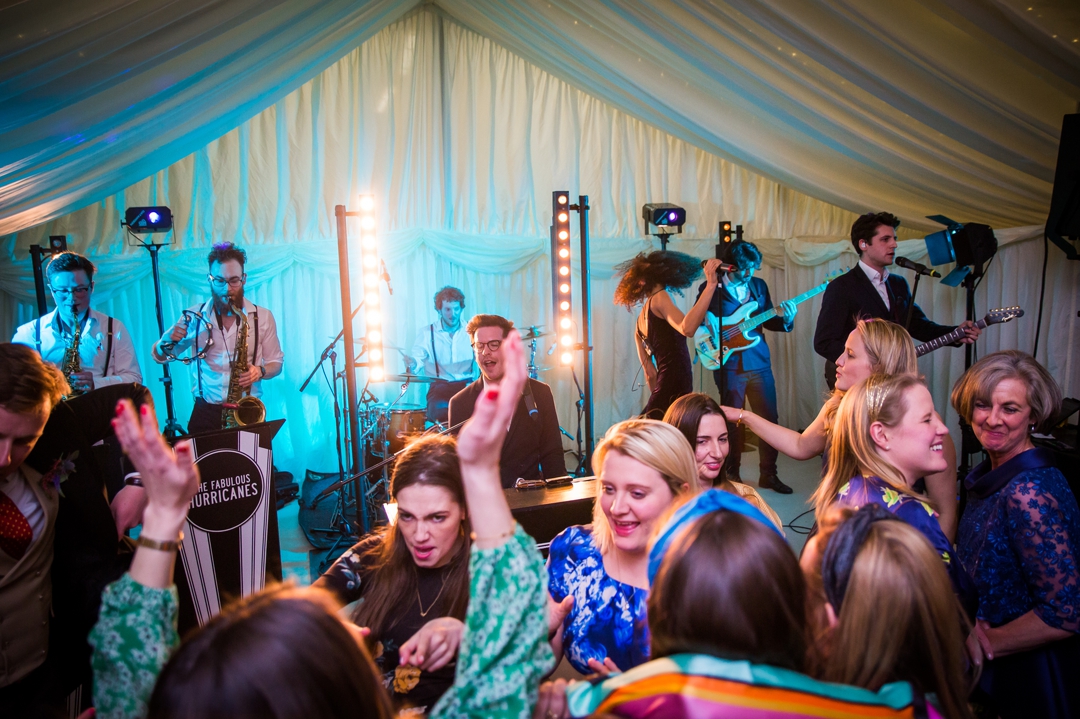 spring marquee wedding -  the fabulous hurricanes