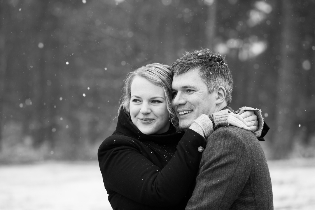 snowy Engagement Shoot Leith Hill
