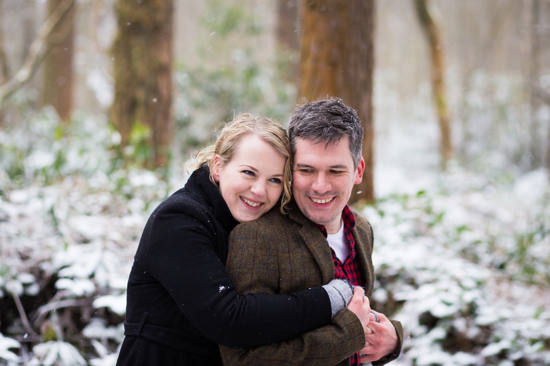 Snowy Engagement Shoot Leith Hill