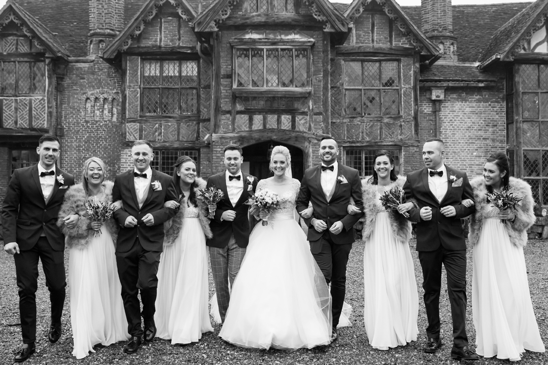 fun group wedding photo at Dorney Court