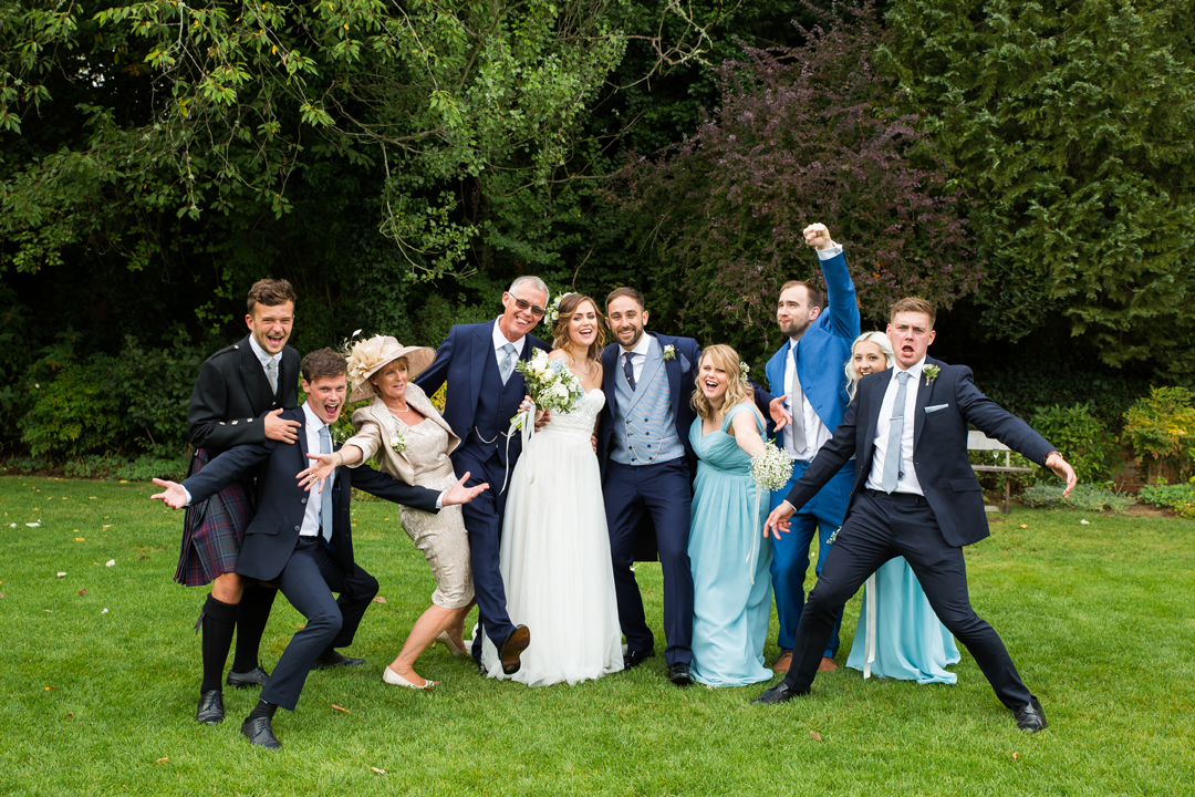 fun family group wedding photo Millbridge Court 