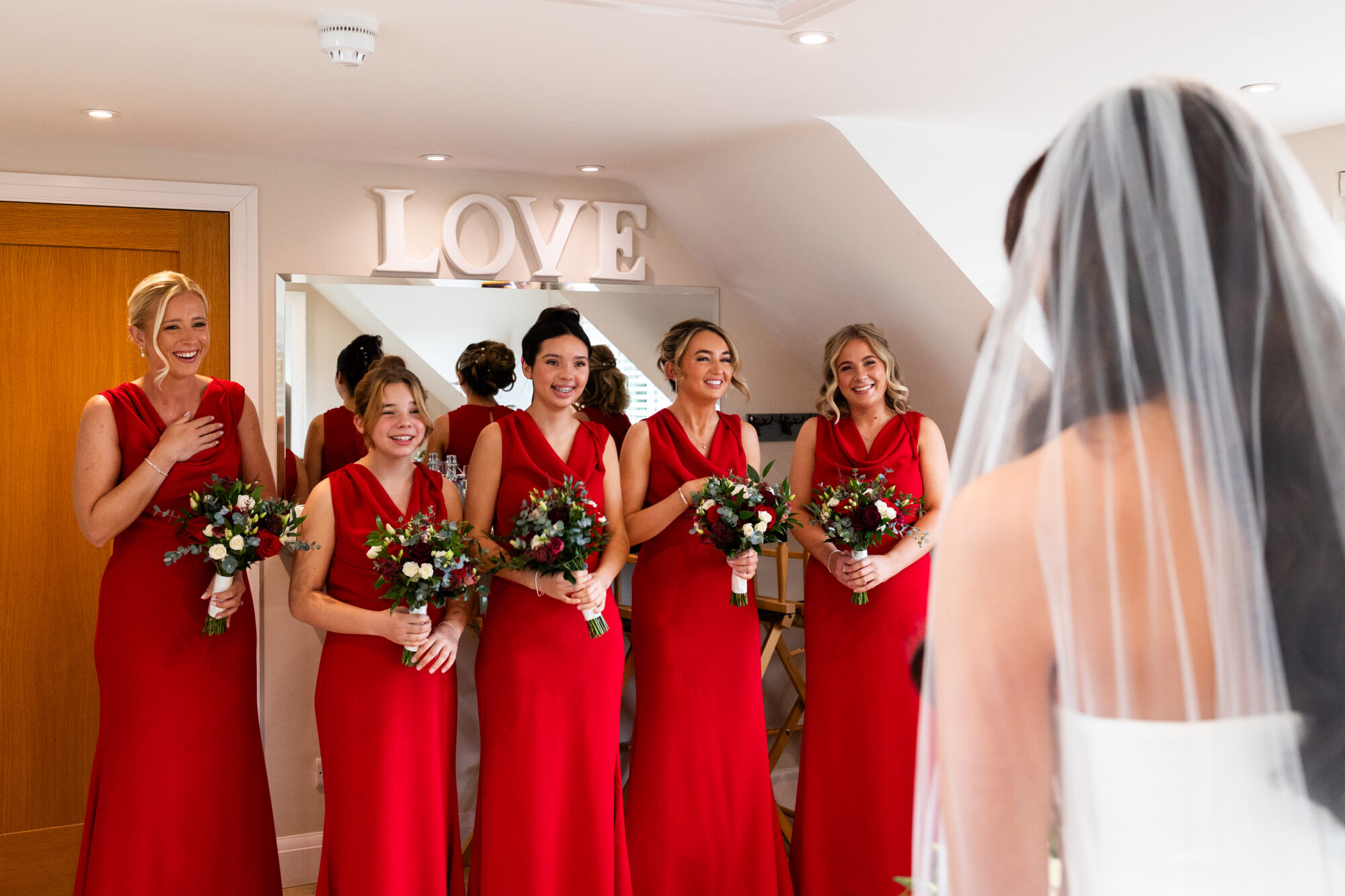 bridesmaid first look 
