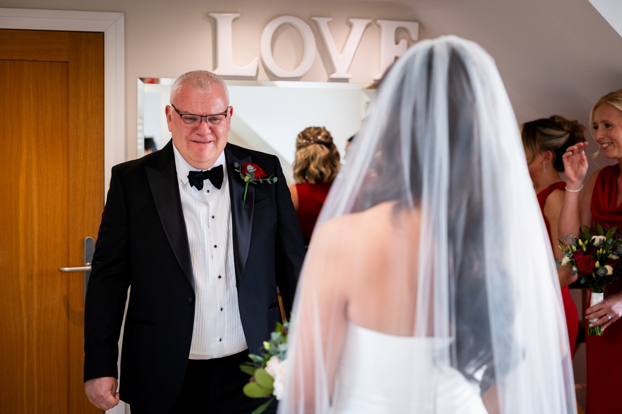 Father of the bride first look - Brookfield Barn Wedding Photography